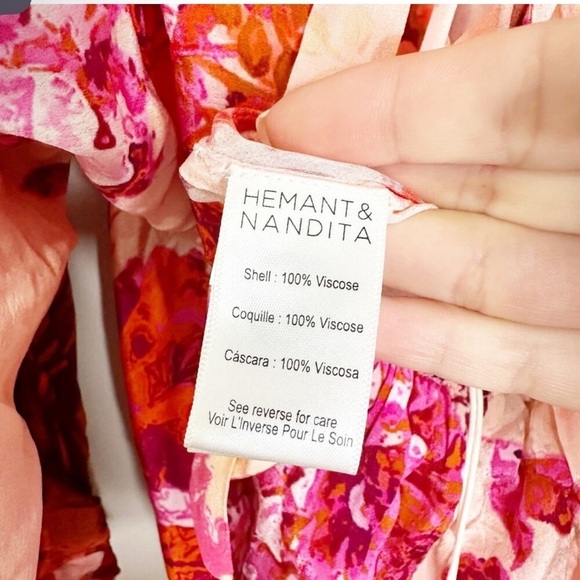 NWT Hemant & Nandita Dali Bohemian Floral Elegant Kaftan Maxi Dress Size Medium - Picture 14 of 14